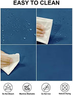 Fokitut 2 Pack Waterproof Rectangle Tablecloth, 90x156 Inch,Stain Resistant and Wrinkle Polyester Table Cloth, Fabric Table Cover for Kitchen Dining, Wedding, Party, Holiday Dinner-Mediterranean Blue - Image 2