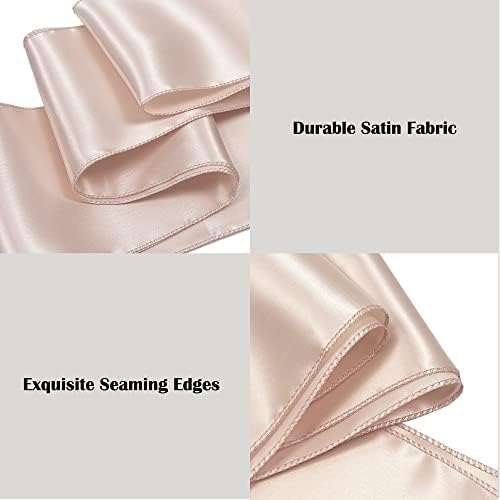 Champagne Satin Chair Sashes Bows for Chair,7x108inchs,50pcs - Image 3