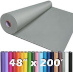 PerkHomy 48" x 2,400" (200') Light Grey Kraft Paper Roll for Craft Bulletin Board Paper Art Table Covering Crafting Gift Wrapping Bouquet Packing Parcel 80GSM 55LB (Light Grey, 48" x 200') by PerkHomy