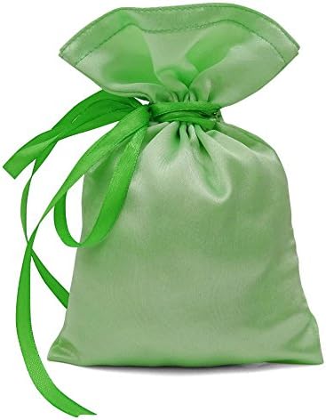 Darling Souvenir 50 Satin Drawstring Gift Pouch Small Wedding Party Favors Bag - 8" x 10" inches Baby Shower Thank You Pouches- Mint Green by DarlingSouvenirMADEWITHLOVE