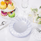 U-QE 100 Pieces Clear Plastic Plates - 9 Inch Clear Disposable Plates - Image 5
