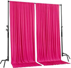 AK TRADING CO. 10 feet x 8 feet IFR Polyester Backdrop Drapes Curtains Panels with Rod Pockets - Wedding Ceremony Party Home Window Decorations - Fuschia - Image 2