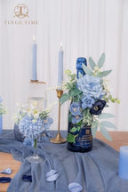 TINGE TIME Artificial Flowers Combo, Dahlia Rose Dusty Blue Wedding Flowers - Image 5