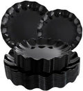 LIYH 24 Pcs Black Plastic Plates Reusable – Unbreakable, Dishwasher Safe by LIYHLoveinyourheart
