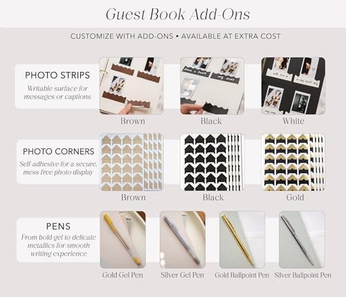 Personalized Luxe Photo Guest Book (Design 4) – 11.5 x 8.5" Minimal Aesthetics, Screw Bound with Custom Oatmeal Hardcover & Photo + Lined or Blank Pages - Wedding, Baby Shower, Anniversary - Image 7