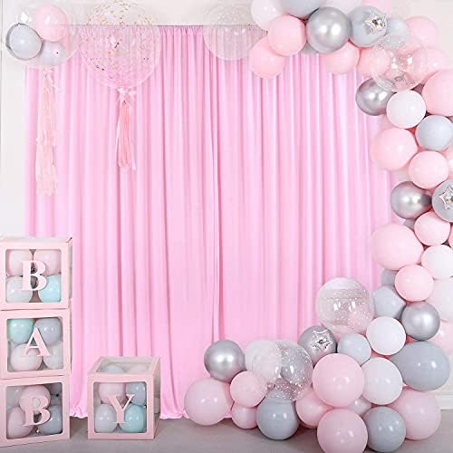 AK TRADING CO. 10 feet x 8 feet IFR Polyester Backdrop Drapes Curtains Panels with Rod Pockets - Wedding Ceremony Party Home Window Decorations - Pink - Image 6