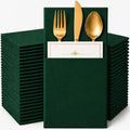 100Pcs Green Napkins Disposable Linen Feel Dinner Paper Napkins with Built-in Flatware Pocket, 16in x 16in Airlaid Paper Pre-Folded Napkin for Silverware Baby Shower Easter Wedding Birthday Party by Unknown