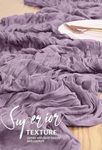 18 Pack Cheesecloth Table Runner 10FT Purple Table Runner Boho Gauze Cheese Cloth Table Runners Long Rustic Sheer Table Decorations for Wedding Party Baby Bridal Shower Birthday Holiday Home - Image 4