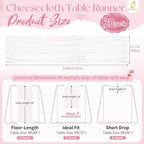 Showgeous 20 Pack White Cheesecloth Table Runner, 17 x 108 Inches - Image 2