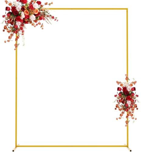 Asee'm 6.6FTx5.2FT Gold Wedding Arch Backdrop Stand Square Metal by Aseem
