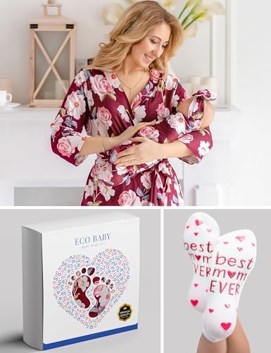 Mommy and Me Robe and Swaddle Set | Maternity Robe Matching Baby Girl, Boy - Image 6