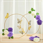 Vercraft 12 Set Butterfly Hoop Centerpieces,White, Purple, Purple,Round - Image 6