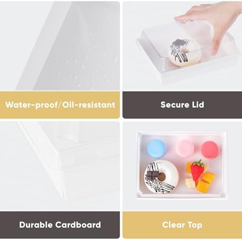 50 Pack 8x6in Charcuterie Board Boxes with Clear Lids, Paper Containers - Image 4