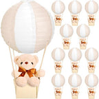 Baquler 12 Sets Hot Air Balloon Centerpieces Bear, Mixed Style, Beige White by Baquler