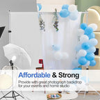 EMART Backdrop Stand 10x8.5FT Adjustable Back Drop Stand for Party -Silver - Image 7