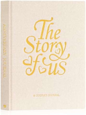 Lanpn Wedding Anniversary Journal - The Story of Us, Linen Dating 1st to 70th Couple Memory Book Wedding Scrapbook, 190 Pages Love Stories Notebook Marriage Newlywed Bridal Shower Gift, Beige by Lanpn