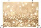 BELECO 8x6ft Fabric Bokeh Gold Backdrop Golden Glitter Backdrop for Photography Holiday Twinkle Lights Glitter Party Background Gold Spots Glitter Birthday Wedding Photoshoot Kids Baby Photo Props - Image 3