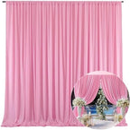 10 x 10 Feet New Pink A Backdrop Curtain for Partie, Background Curtains for Photoshoot, Birthday, Wedding, Mardi Gras, Easter, Mother's Day Party Decorations 5Ft x 10Ft, 2 Panels by ZEBMOON