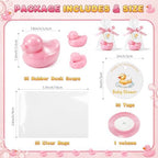 Leelosp Duck Soap Party Favors Gift with Transparent Bags and Thanks Tag for Baby Shower Guest Reveal Baptism Shower Wedding Birthday Summer Party Favor Decorations Supplies(50 Sets,Pink) - Image 3