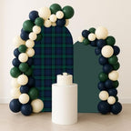 Set of 2 Tartan Plaid Arch Backdrop Cover Tartan Tiles Spandex Stretchy Arch Cover for Bear Birthday Party Boys Baby Shower Banquet Decoration (6FT 7.2FT,Green) - Image 4