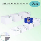 7pcs Acrylic Buffet Risers Set Nestable Cube Display Stands Large Food Display Shelves for Dessert Table Catering Parties Wedding Jewelry Collectibles Figures(Size 10" 9" 8" 7" 6" 5" 5",White) - Image 2