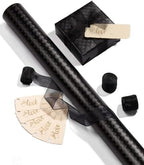 Vitalizart Black Metallic Grid Wrapping Paper Set 30" Organza Ribbon & Tags by Vitalizart