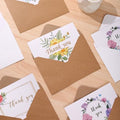 25psc Foldable Flower Thank You Cards and Wishes Card Set, White Kraft Envelopes with Seals, Suitable for Bridal Shower Baby Shower (100pcs Mixed random style) by Unknown