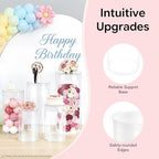 YuEany Cylinder Pedestal Stands, White Round Display Plinth Pillars for Wedding Party Decor, Acrylic Cake Stands for Dessert Table, Art Display Risers for Birthday Baby Shower (5) - Image 2