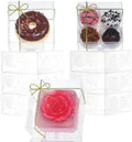 3.3"X3.3"X1.5" 100PCS Clear Chocolate Truffle Boxes for Cookies, Soap, Donuts, Macarons, Mini Bakery, Brownies by SLShePack