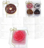 3.3"X3.3"X1.5" 100PCS Clear Chocolate Truffle Boxes for Cookies, Soap, Donuts, Macarons, Mini Bakery, Brownies by SLShePack