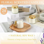 ACITHGL 24 Pcs 4oz Mini Mason Jar Candles Small Lavender Scented Candles Bulk Aromatherapy Ideal Souvenir Favors for Wedding Birthday Party (Gold, 24) - Image 4