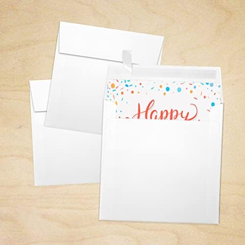 LUXPaper Square Invitation Envelopes | Peel & Press | 6 1/4" x 6 1/4" | White Linen | 80lb. Text | 250 Qty - Image 7