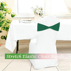 Dark Green Chair Sashes Bows 60Pcs Spandex Chair Sashes Elastic Chair Cover Bands Ties Without Buckle for Wedding Birthday Party Ceremoney Events Decoration - Image 6