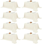 Fitable 8 Pack Ivory Tablecloths 90x132 Inch for 6 Foot Rectangle Tables by Fitable