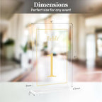 Acrylic Table Numbers 1-20 with Stand, Printed Gold Font on 4x6 inch Acrylic, Clear Table Number Signs and Holders, Centerpiece for Events, Weddings, Reception, Party, Anniversary, and Decoration - Image 2