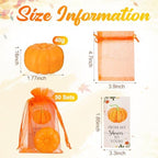 50 Set Pumpkin Soap Favors Thanksgiving Fall Bridal Shower Wedding Pumpkin Baby Shower Favor 50 Pumpkin Soap 50 Thanks Cards 50 Organza Bags Gender Reveal Gift Keepsake for Fall Party Guest - Image 2