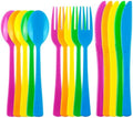 Kochorie 300 Pieces Rainbow Plastic Silverware Disposable Colorful Utensils by Kochorie