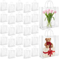 LEIFIDE 50 Pcs Plastic Clear Gift Bags with Handles,11.8 X 13.8 X 4.7 Inch by LEIFIDE