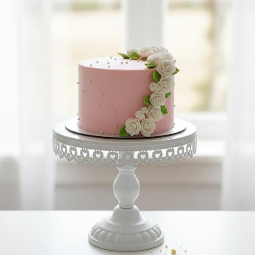 8 Pcs Cake Stands Set Metal Dessert Table Display Tiered Cupcake Holder Candy Donut Fruit Plate Cake Serving Tray Candlestick Display Treats Serving Tower for Wedding Birthday Party Decor (White) - Image 7