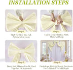 Ivory Large Bows for Backdrop Giant Bows Birthday Party Decorations Large Giant Bow Decor, Cream Giant Satin Bow Decoration for Wedding Baby Shower Birthday Photo Booth Room Decor 24"x16" - Image 4