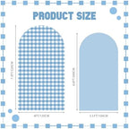 Tegeme 2 Set Gingham Arch Backdrop Cover 7.2ft 6.6ft Arch Cover, Blue - Image 2