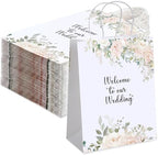 Kolldenn 50 Pcs Welcome Bags for Wedding Guests with Handles, Pink, Roses by Unknown