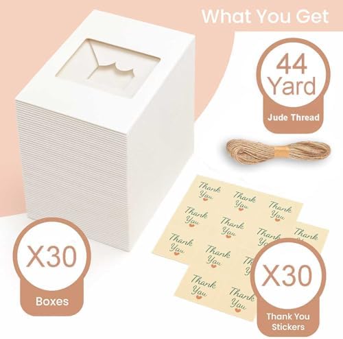 30 Pack 9x6x3in Cookie Boxes with Window, Bakery Boxes for Treats, Desserts - Image 3