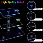 Cupcake Stand for 24 Cupcakes, 3 Tier Cupcake Holder with Rechargeable LED, 7 Colors Light Cupcake Tower, Acrylic Dessert Table Display Set for Weddings, Christmas, Birthday, Parties - Image 5