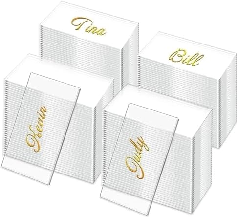 100PCS Clear Acrylic Rectangle Table Seating Cards for Wedding Party Decor by Unknown
