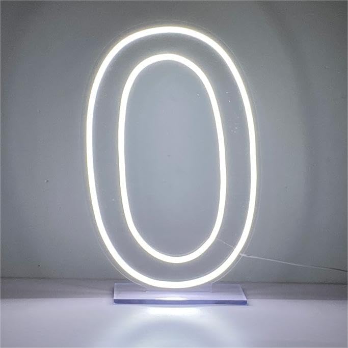 LED Neon Signs Number 0 Birthdays Decor Neon Lights Party USB Plus Battery Case Light up your baby's birthday with our Neon Number Zero Sign (Number 0) by NUOSHANZS