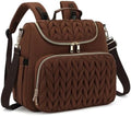 Small Diaper Bag Backpack Quilted Mini Baby Crossbody Diaper Bag Tote for Mom and Baby Girls Boys (Brown) by Unknown