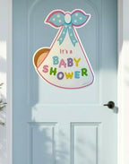 Baby Shower Party Door Sign Decoration, Welcome It's a Boy Stork Bundle Decor Hanger, Newborn Greeting Card, New Birth Arrival Banner Art, Keepsake Gift, Pink and Blue Wall Wreath, Indoor/Outdoor - Image 5
