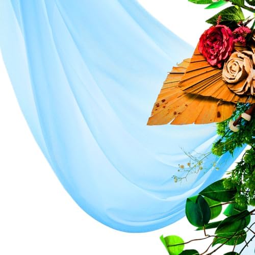 Pack of 40 Yard Chiffon Drapery Fabric, 60" Wide, Multiuse - Turquoise - Image 6