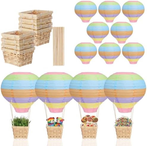 Meooeck 8 Sets Multicolor Hot Air Balloon Table Centerpieces Decor by Meooeck